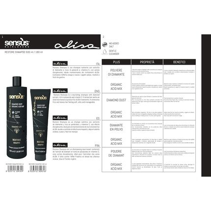 Alisa Nourishing Shampoo With Diamond Extract Rich In Polyacids And Vitamin C 500Ml
