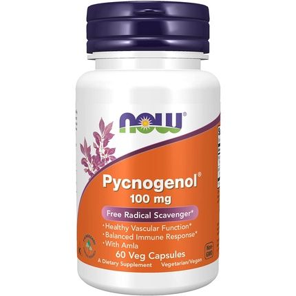 Now Pycnogenol 100Mg With Amla 60 Veg Capsules