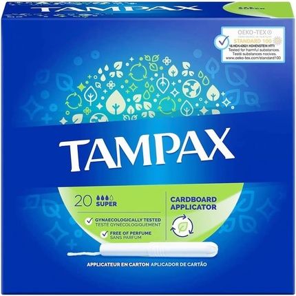 Tampax Super Tampons With Cardboard Applicator 20 Tampons
