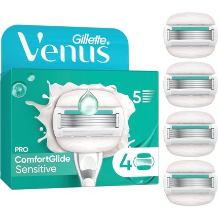 Gillette Venus Pro Comfortglide Sensitive Razor Replacement Blades - Pack Of 4