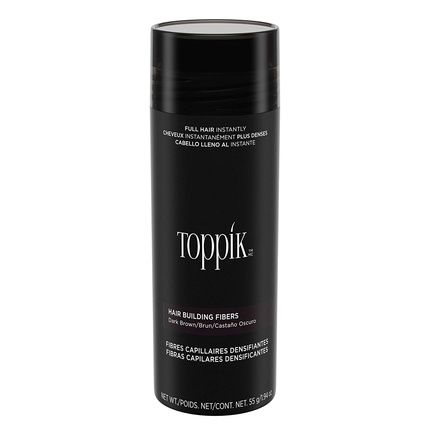 Toppik Hair Fibers 55G Dark Brown - Naturally Derived Keratin Fibers For Fuller Looking Hair
