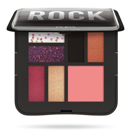 Pupa Rock Cosmetic Bag 004 Black Face And Eye Palette With Mirror 8G