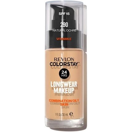 Revlon Colorstay Liquid Foundation Makeup For Combination/Oily Skin Spf 15 Medium-Full Coverage With Matte Finish 30Ml 175 Natural Ochre