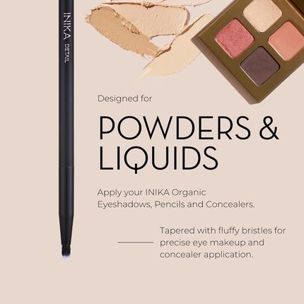Inika Detail Brush Tapered Fluffy Vegan Bristles For Precise Eye Makeup - Image 3