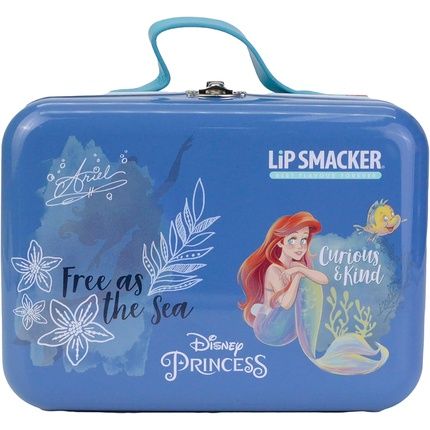 Lip Smacker Frozen Lunch Box Tin All-In-One Safe-To-Use Makeup Gift Set For Kids With Hair And Beauty Accessories - Princess Look