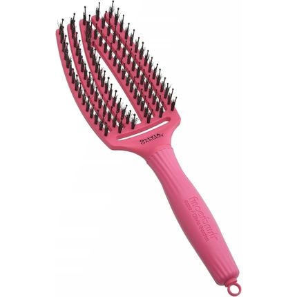 Olivia Garden Fingerbrush Care Iconic Medium Hot Pink Detangling Hairbrush
