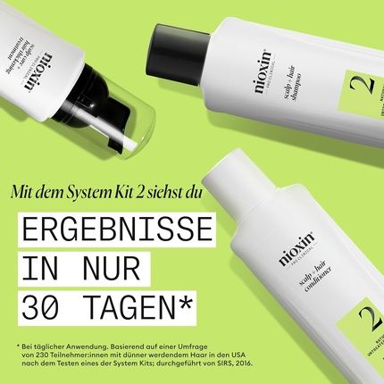 Nioxin Scalp Hair Kit System 2 Hair Care For Natural, Visibly Thinning Hair Shampoo Conditioner Scalp Treatment 300Ml 300Ml 100Ml - Image 3