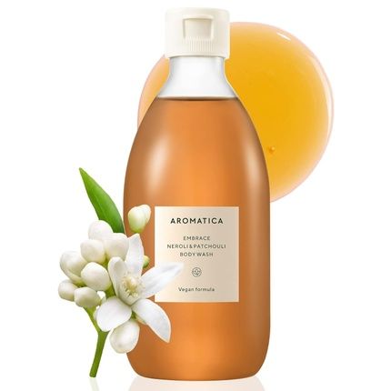 Aromatica Embrace Body Wash Neroli & Patchouli Aromatic Shower Relaxing Your Body & Mind Earthly Floral Fragrances Vegan Sulfate Free 10.14Fl.Oz./300Ml
