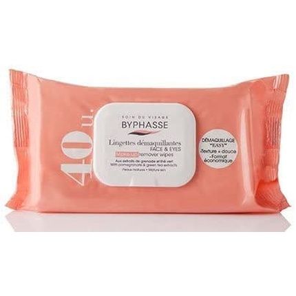 Byphasse 40 Grenade And Green Tea Makeup Remover Wipes