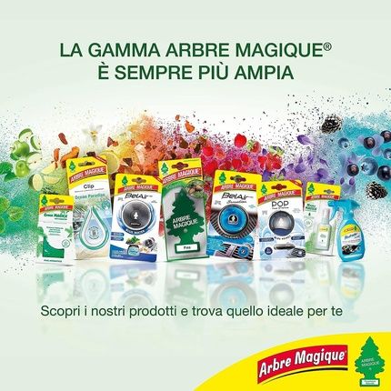 Arbre Magique Pop Auto Air Freshener Solid Noir Scent Dynamic Sporty Fragrance Lasts Up To 30 Days Italian Design