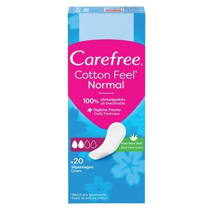 Carefree Cotton Feel Normal Aloe Hygiene Pads 20 Pieces