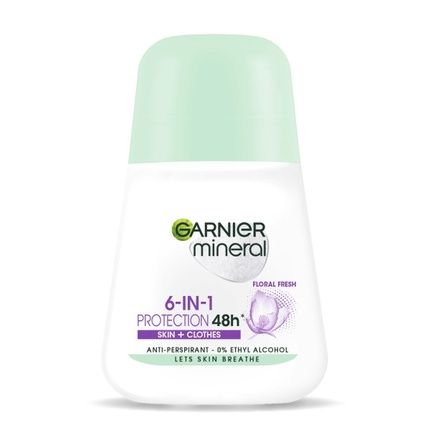 Garnier 6 In 1 Protection 48H Skin And Clothes Roll-On Antiperspirant Floral Fresh 50Ml