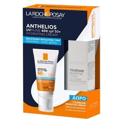 La Roche Posay Set Anthelios Uvmune 400 Hydrating Cream Spf50+ 50Ml & Toleriane Sensitive Cream 15Ml