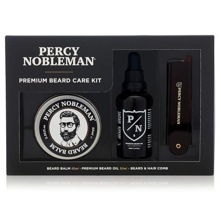 Premium Beard Care Kit By Percy Nobleman Beard Grooming Kit With Beard Balm 65Ml Premium Beard Oil 50Ml And Folding Beard Comb