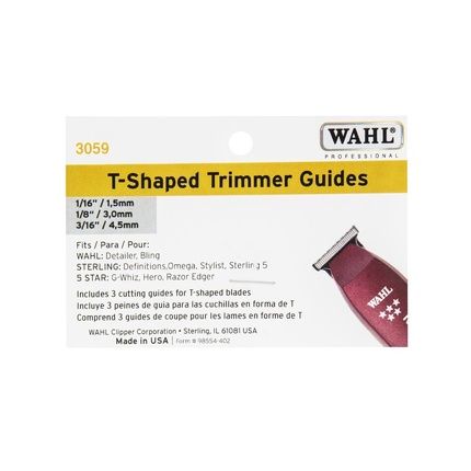 Wahl Professional Set Of 3 T Blade Trimmer Guides Yellow