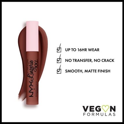 Nyx Professional Makeup Lip Lingerie Xxl Matte Liquid Lipstick Low Cut Warm Brown Nude 0.13 Fl Oz