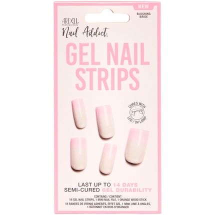 Ardell Nail Addict Semi-Cured Gel Nail Strips Blushing Bride - Long-Lasting