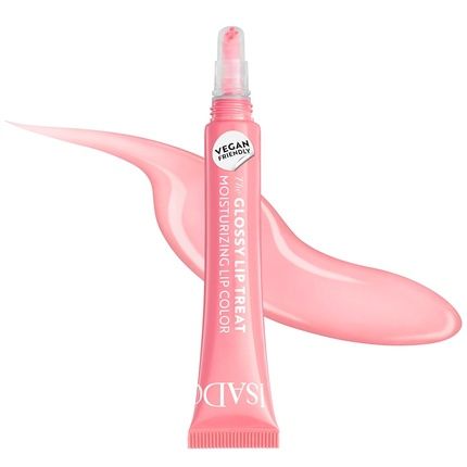 Isadora Glossy Lip Treat Lip Gloss For Full Lips Collagen Boost Unique Non-Sticky Shine Vegan With Shea Butter Pink Punch