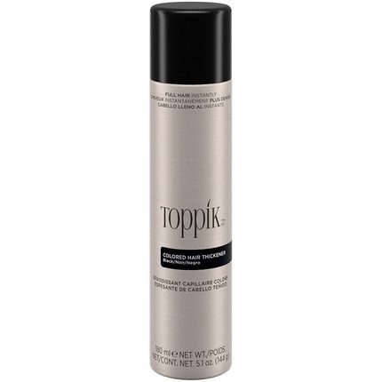 Toppik Colored Hair Thickener Dark Brown Hair Spray For Thinning Hair 5.1Oz - Black