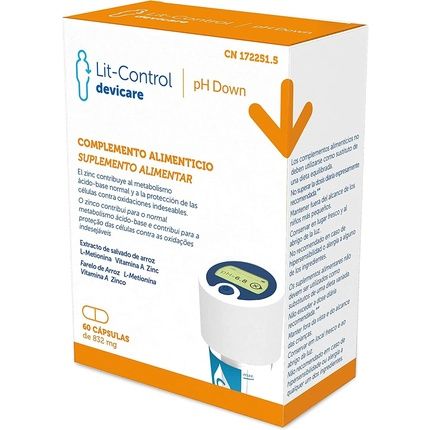 Devicare Lit-Control Ph Down Food Supplement Prevents Crystallization Of Urinary Salts Kidney Stones Or Renal Calculi Decreases Urinary Ph Patented 60 Capsules