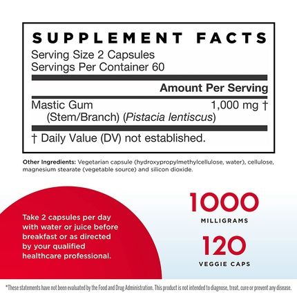 Jarrow Formulas Mastic Gum 120 Vcaps