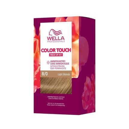 Wella Professionals Color Touch Ammonia-Free Semi-Permanent Hair Color For Color Refreshing And Gray Hair Coverage - Root Kit Including Hair Mask Light Blonde