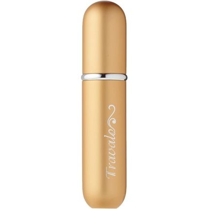 Travalo Classic Hd Perfume Atomizer Genie-S Tsa Approved Travel Perfume Bottle Refillable Reusable Airtight Easy-Fill Mini Pump Sprayer Lightweight Elegant Design With Volume Window Gold 0.17Oz
