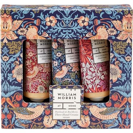 William Morris At Home Patchouli & Red Berry Hand Cream Gift Set Enriched With Shea Butter & Essential Oils Travel Friendly Sizes 3 X 30Ml