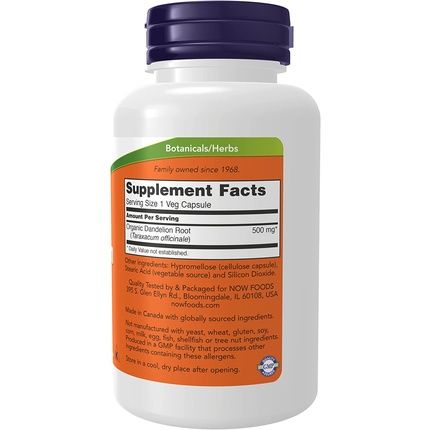 Now Foods Dandelion Root 500Mg Capsules - Pack Of 2