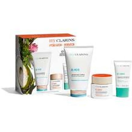 Clarins My Clarins Hydration Set Includes Remove Detoxify Dermocleansing Gel 125Ml Reboost Hydraenergizing Cream 50Ml And Recharge Detoxreplumping Night Mask 15Ml