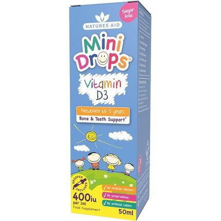Natures Aid Vitamin D3 Mini Drops For Infants And Children Sugar Free 50Ml