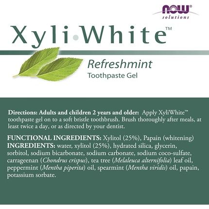 Now Foods Xyliwhite Refreshmint Toothpaste Gel 181G