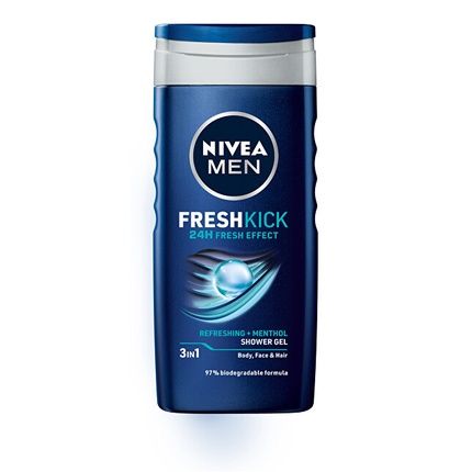 Nivea Fresh Kick Shower Gel 250 Ml For Face Body And Hair