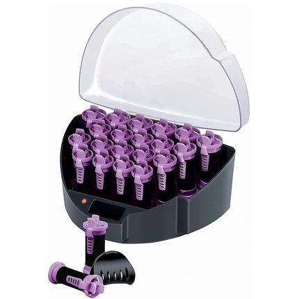 Remington Kf40E Heated Curlers With Easy-Clip System And Ion Technology - Pack Of 3 (19Mm, 22Mm, 27Mm) Black/Purple