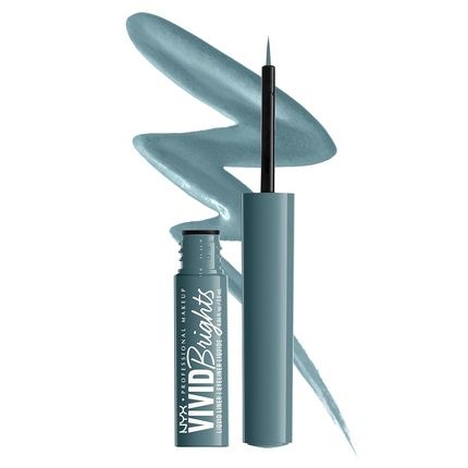 Nyx Professional Makeup Vivid Brights Liquid Liner Smear-Resistant Eyeliner With Precise Tip Cyan Simp 01 Cyan Simp