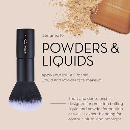 Inika Organic Kabuki Brush Face Makeup Foundation Brush For Powders - Image 3