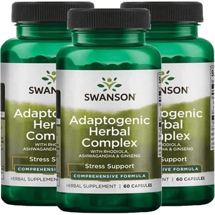 1X Swanson Adaptogenic Herbal Complex | 60 Capsules Per Container | With Ashwagandha - Image 3