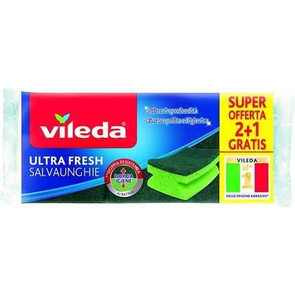 Vileda Ultra Fresh Nail Protectors, Terrycloth, Size 2+1, Green Ultra Fresh