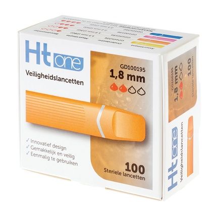 Ht One Safety Lancets 1.8Mm 100 Pcs