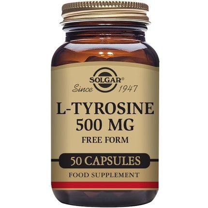 Solgar L-Tyrosine 500Mg Amino Acid Blood And Nervous System Tissues Vegan 50 Vegetable Capsules