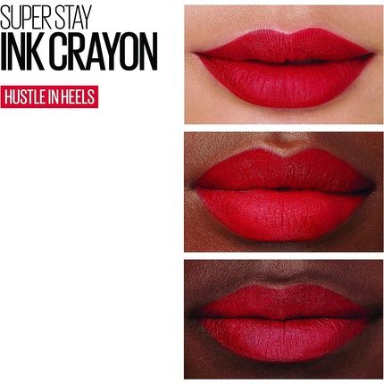 Maybelline Superstay Matte Ink Crayon Longlasting Red Lipstick With Precision Applicator 45 Hustle In Heels 1 Count - Image 3