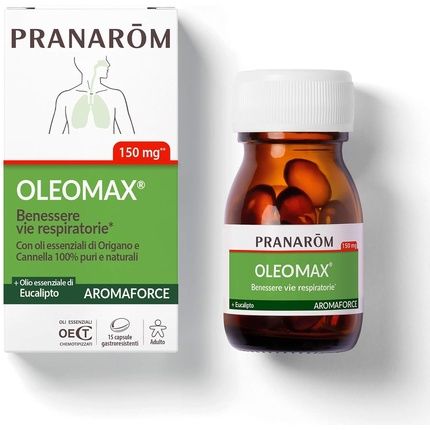 Pranarm Oleomax Bio Respiratory Supplement 30 Capsules With Essential Oils