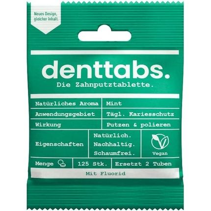Denttabs Teeth Cleaning Tablets With Fluoride 125 Tablets