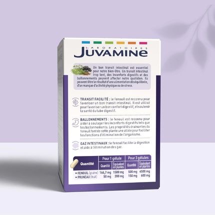 Juvamine Expert Transit 3-In-1 Supplement For Bloating And Gas