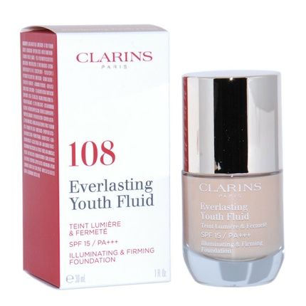 Clarins Everlasting Youth Fluid Illuminating Firming Foundation 30 Ml In Shade 108 Sand