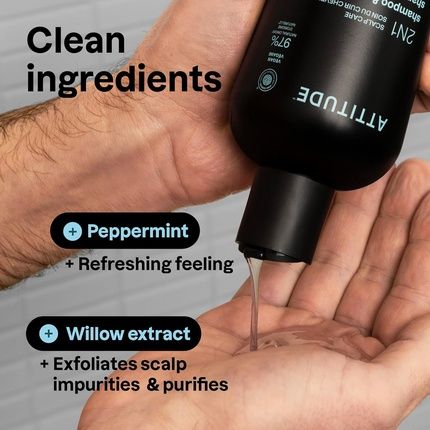 Attitude Men'S 2-In-1 Shampoo And Conditioner Scalp Care For Build-Up And Oily Hair - Image 3