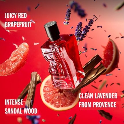 Diesel D Red Eau De Parfum Spray Cologne For Men Fougere With Red Grapefruit And Sandal Wood Notes 3.4 Fl Oz - Image 3