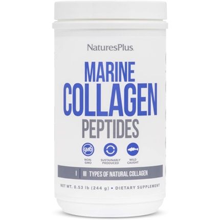 Naturesplus Marine Collagen Peptides Unflavored 0.54 Lb - Hair Skin Nail & Joint Health Immune System Support - Gluten Free Non-Gmo 20 Servings
