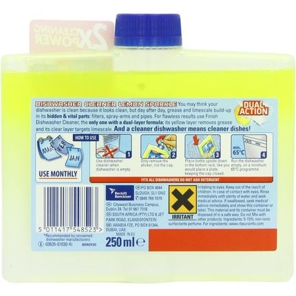 Finish Dual Action Dishwasher Cleaner Lemon Sparkle 250Ml - Image 3