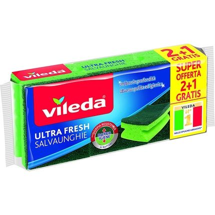 Vileda Ultra Fresh Nail Protectors, Terrycloth, Size 2+1, Green Ultra Fresh